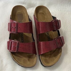 Birkenstock Burgundy Double-Strap Sandals size 37